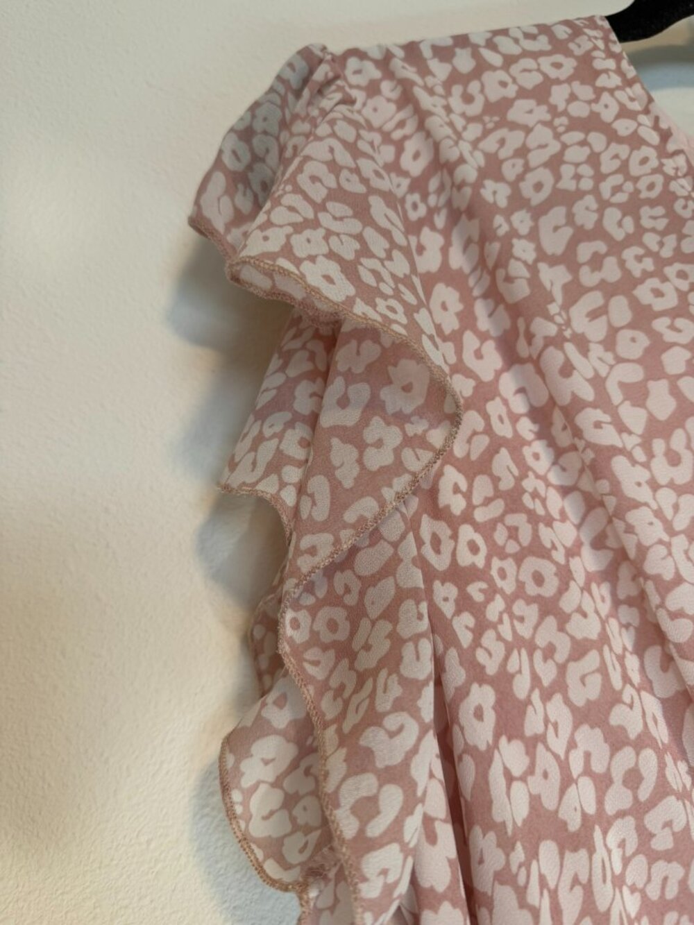 PRETTYGARDEN Pink Leopard Print Ruffle Sleeve Midi Wrap Dress XL - Picture 5 of 10